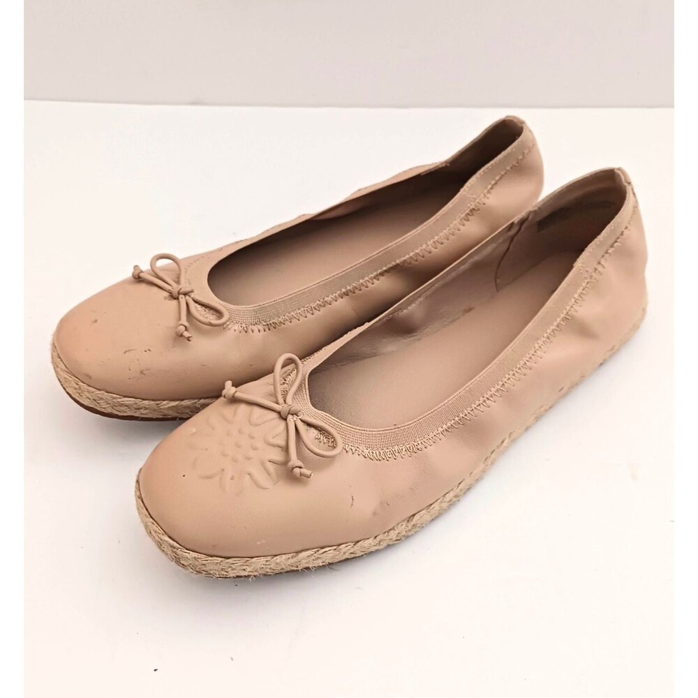 FRYE Willow Espadrille Ballet Flat Cafe Tan Leather 8M
